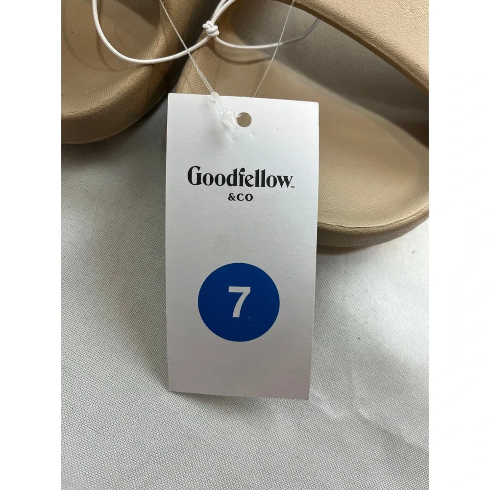 Goodfellow & Co Mens Tan‎ Beige Slide Sandals Contoured Footbed Size 7 NEW